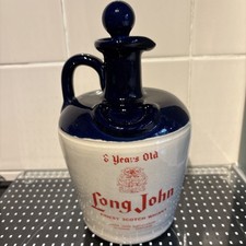 Long John 8 Year Old Scotch Whiskey Decanter With Stopper 1980s Breweriana Empty