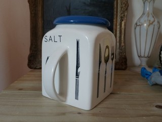 VINTAGE MCM BRISTOL LONG LINE KITCHEN WARE SALT CONTAINER CANNISTER JAR