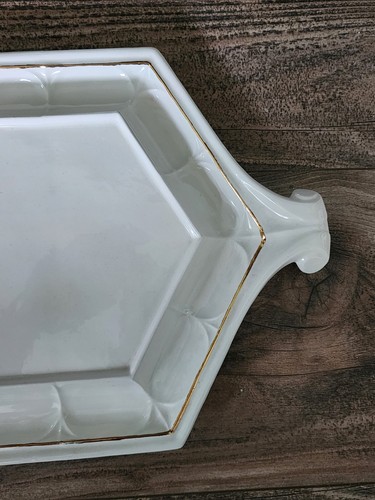 Vintage Hexagonal Victorian Tureen | White & Gold | 4 piece | LQQK - Picture 19 of 23