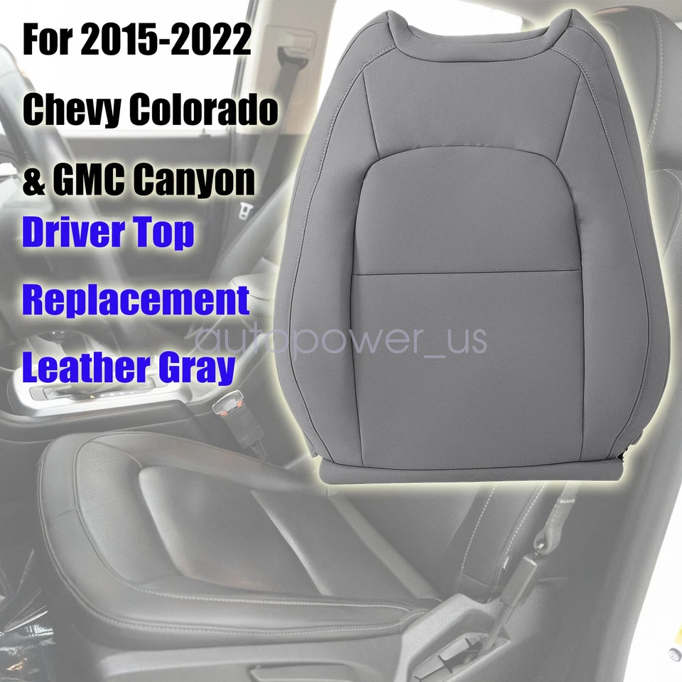 Driver Top Leather Seat Cover Gray For 2015-2022 Chevy Colorado & GMC Canyon - Image 2 of 4