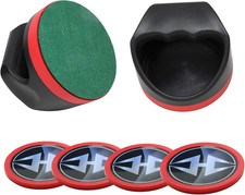 Air Hockey Pucks and Paddles Set   Two Ergonomic 4-Inch Pushers and Four 3-Inch