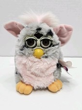 Vintage 1998 Furby Gray Pink Snow Leopard Tiger Electronic 70-800 Euc