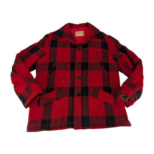 Chippewa, Vintage 1940s Chippewa Size 40 Wool Mackinaw Cruiser Jacket Buffalo Plaid