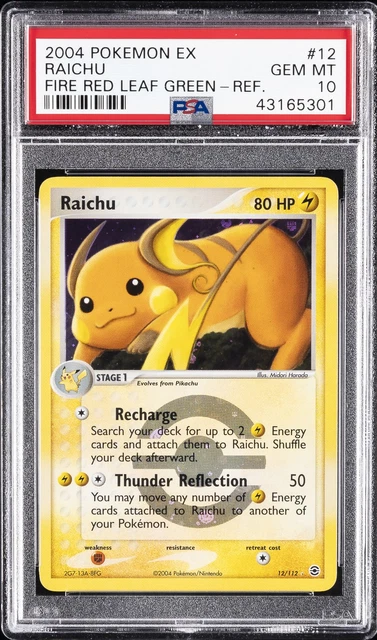 Pokemon Raichu Reverse Holo Fire Red & Leaf Green 12 PSA 10 Gem Mint
