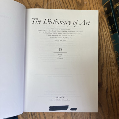 The Dictionary of Art Complete 34 Vol Set by Jane Turner HC 1996