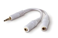 Belkin 3.5mm Audio Splitter Dual Headphone and Speaker Jack Standard White