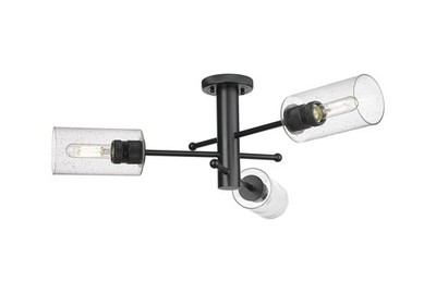 Innovations Lighting 434-3F-10-29 Crown Point Flush Crown Point 3 - Black
