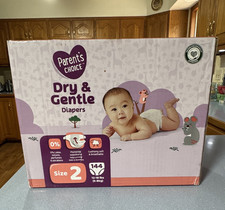 NEW/UNOPEN Parent's Choice Dry Gentle Basic Diapers Size 2 144 Count 12-18 lb.