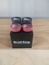 Broil King 61138 4.75 In Mini Thermometers Black and Burgundy 4-Pack