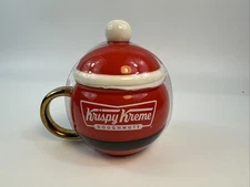 Krispy Kreme Doughnuts Christmas Red Santa Claus Belly Hat Coffee Tea Mug NEW