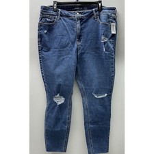 Old Navy Women's Jeans Super Skinny High-Rise Denim Light Wash Blue Plus Size 18