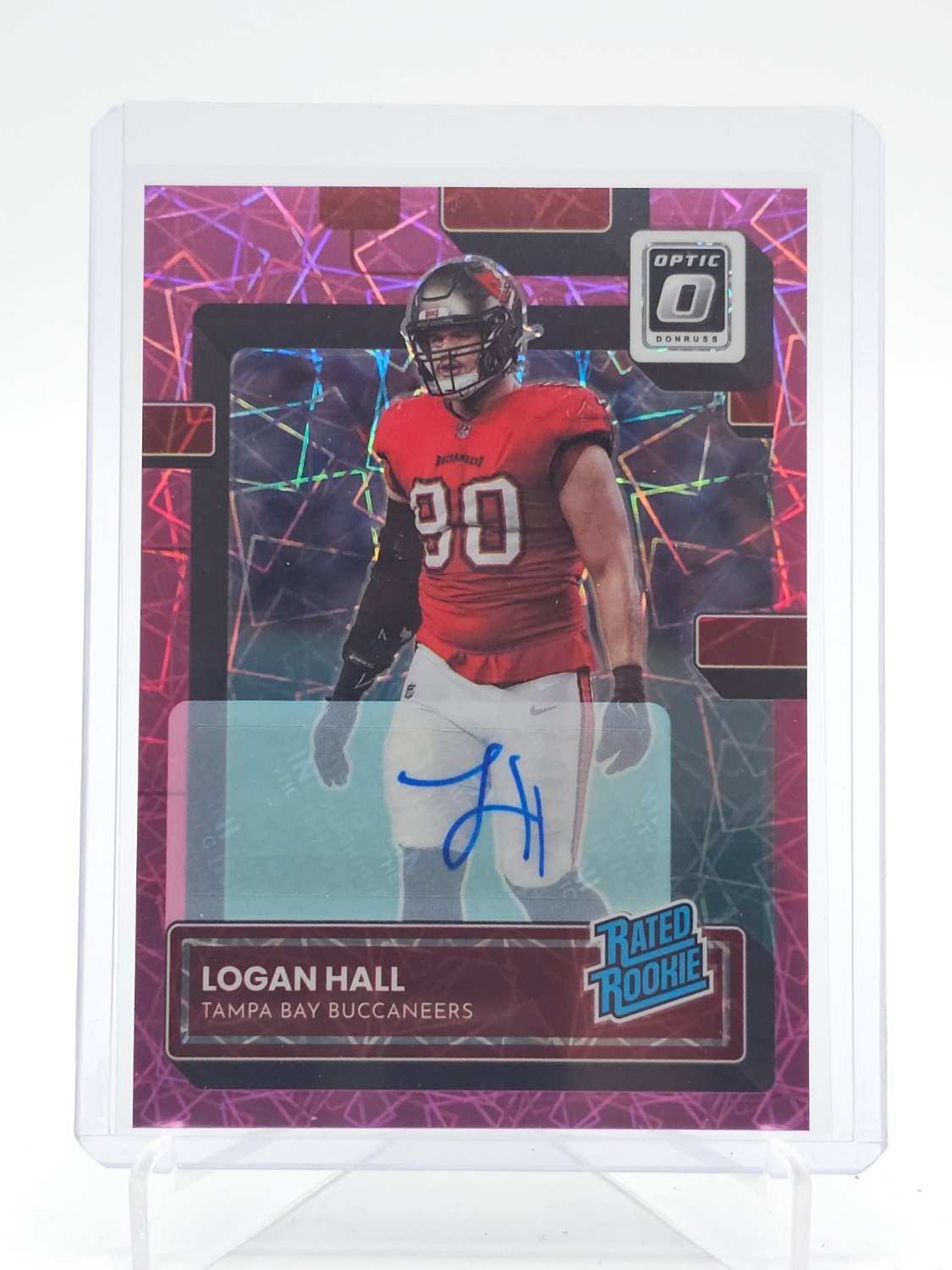 Logan Hall Panini Donruss Optic #299 Autograph Pink Velocity