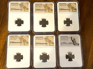 NGC Graded Roman Empire Bronze Nummus AE4 Lot of 6 Constans AD 337-361
