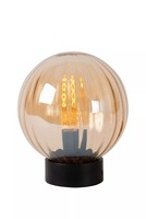 Tischlampe Nachttisch Blendarm Glas Bernstein 29 Cm E27 Schlafzimmer Leuchte