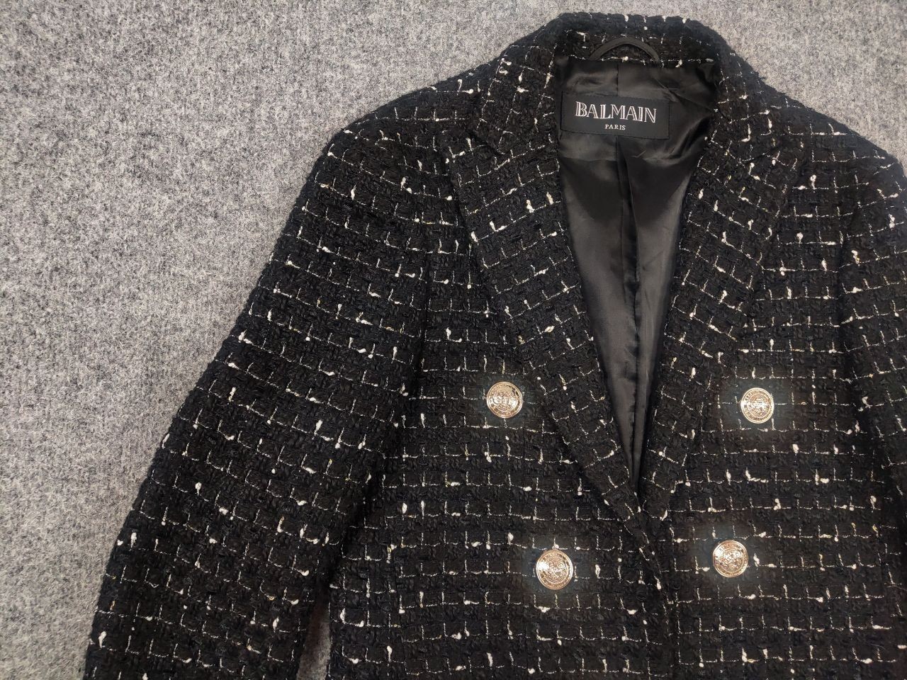 Balmain Paris Authentic Double Breasted black twe… - image 6