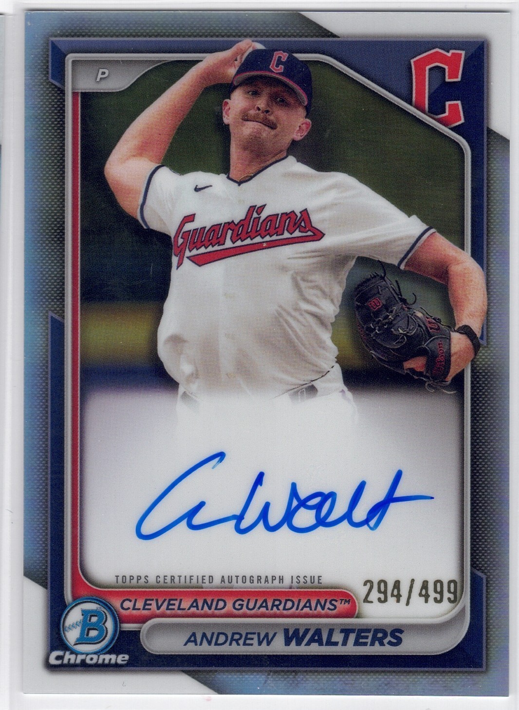 2024 Bowman Chrome Prospect Auto Refractor 294/499 Andrew Walters #CPA-AW