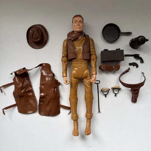 Vtg 1973 Johnny West The Movable Cowboy Figure 12" Marx Toys W/ Accessories