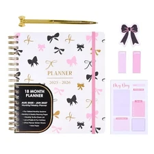  August 2025 to January 2027 Large Back to School Aug 2025 - Jan 2027 Bows Pink