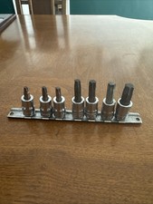 Snap-on 3/8" Drive 7pc TORX Bit Standard Socket Set FTX27E-FTX55E With Rail