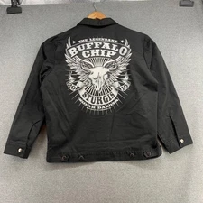 2010 HOT LEATHER Buffalo Chip STURGIS Jacket Men's XL Black Skull Front & Back