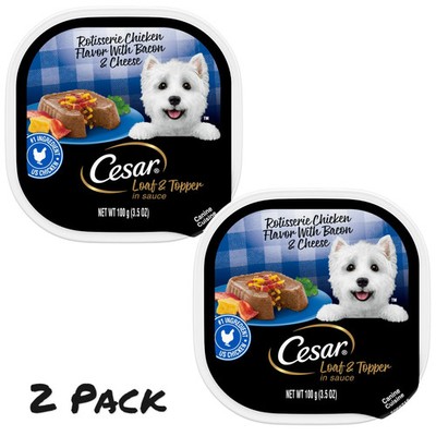 ( 2 Pack ) Cesar Loaf And Topper Rotisserie Chicken With Bacon And Cheese Wet Do