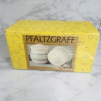 Pfaltzgraff Retired KEY LARGO Pattern Salt & Pepper Shakers Vtg NOS New Sealed