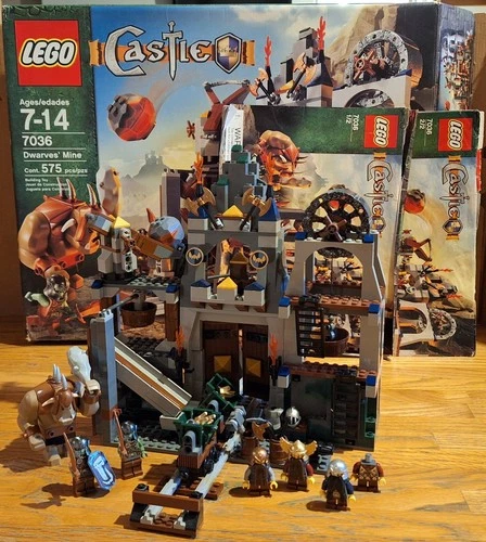 LEGO Castle 7036 Dwarves’ Mine nearly complete w/ MINIFIGS MANUALS BOX RARE