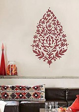 Sari Paisley Wall Art Stencil - Reusable Wall Decor for DIY - Home Improvement