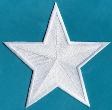 8" Embroidered iron-on Star Patch by Katarra8: Your choice of colors