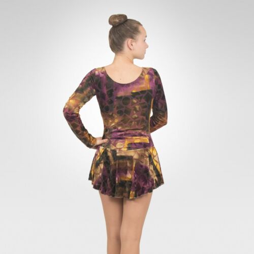 Modellino pattinaggio su ghiaccio pattinaggio abito in spandex multicolore taglia piccolo adulto - Foto 2 di 2