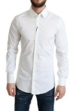 DOLCE & GABBANA Shirt SICILIA White Cotton Stretch Men Formal 38/US15/XS $700