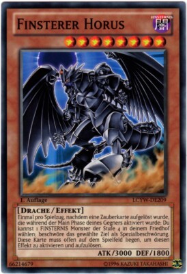 Yu-Gi-Oh! LCYW-DE209 Finsterer Horus Common 1. Auflage Sleeve & Toploader NM !