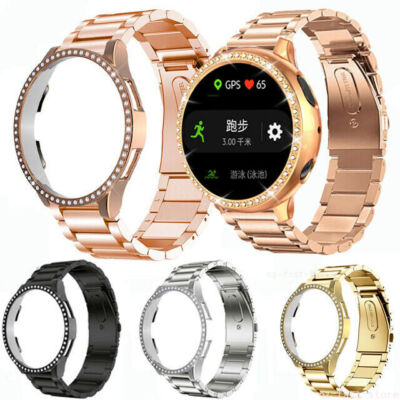 Metal Band Wrist watch Strap +PC Bling Case For Samsung Galaxy Watch 4 5 6 40/44