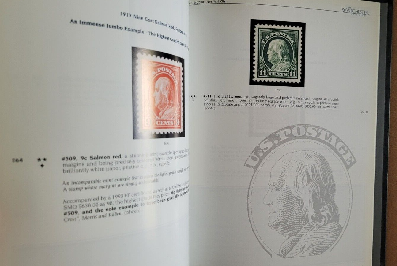 WESTCHESTER COLLECTION UNITED STATES MINT STAMPS 2008 SPINK AUCTION