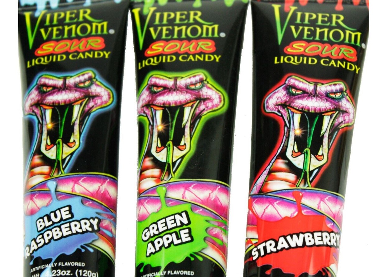 NEW 3 Pack Assorted Viper Venom Sour Squeeze Liquid Candy 3
