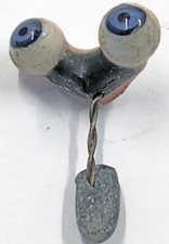 Vintage German Antique Hand Blown Rocker Glass Doll Eyes Blue About 8mm E3-20