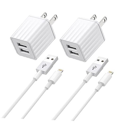 iPhone Charger,[Apple MFi Certified] Fast iPhone Charger 2PACK 6FT white