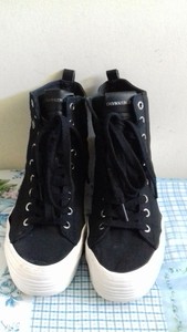 calvin klein black platform trainers