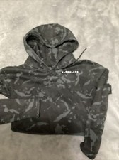 ALPHALETE Women's Legacy Performance Crop Hoodie Sweatshirt Black S Small