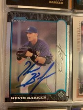 KEVIN BARKER AUTOGRAPHED SIGNED 1999 BOWMAN CHROME CARD BREWERS COA