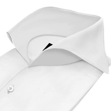 Men's White High Open Cutaway Collar 100 Cotton Custom Dress Shirt Wedding