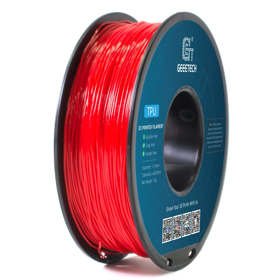 Filamento TPU color sólido GEEETECH 1 kg/rollo 1,75 mm flexible para impresora 3D EE. UU. Foto 2 de 4