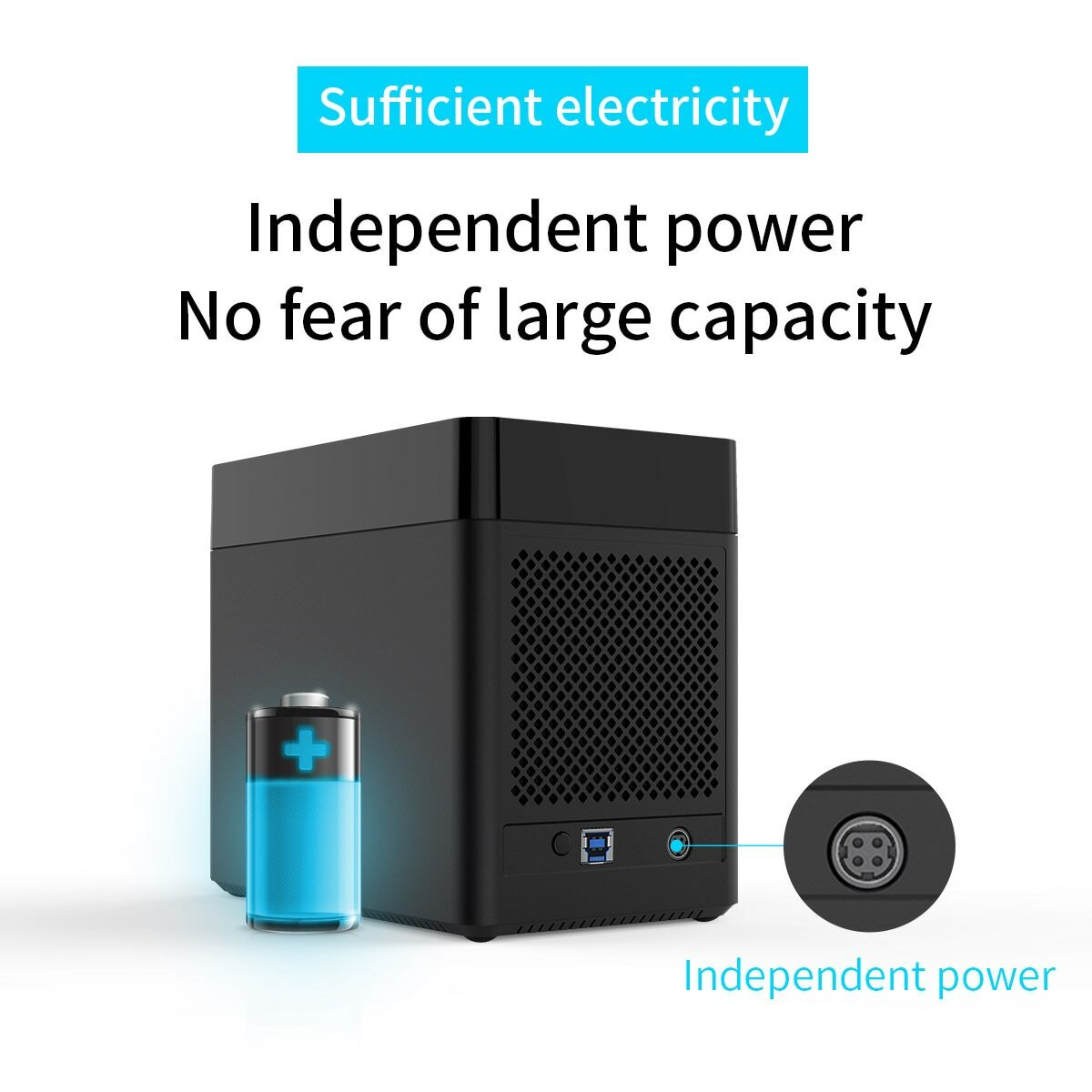 ORICO 5 Bay 3.5'' Hard Drive Enclosure USB3.0 to SATA3.0 Magnetic