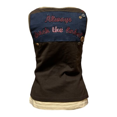 D&G tops 美品 D&G 2002 Fall Winter Embroidered Floral Tank Top | eBay