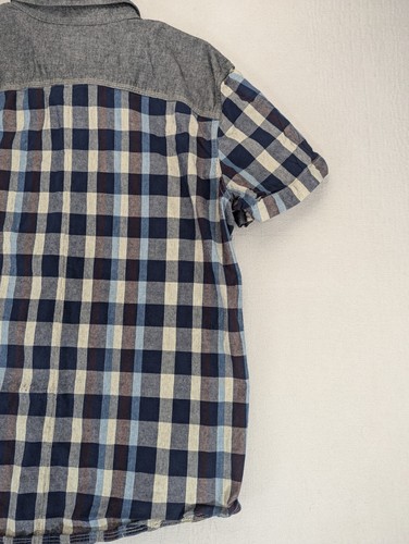 Harley Davidson Camicia Uomo XL Blu Contrasto Giogo Slim Fit Muscolo Western Plaid - Foto 10 di 13