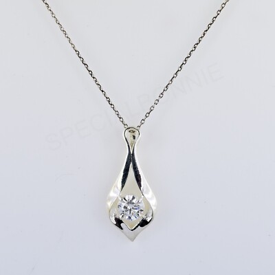 Beautiful 1 Ct White Diamond Solitaire Pendant-Free Diamond Studs. Free Tariffs.
