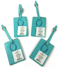 IQ Accessories Lot of 4 Aqua Blue with Sunglasses on Cover Luggage Tags 3"x4.5"