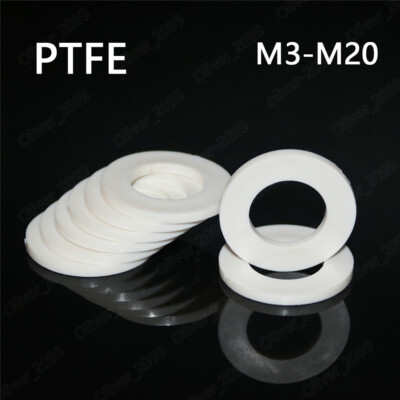 PTFE Plastic Flat Washers Insulation M3 M4 M5 M6 M8 M10 M12 M14 M16 M18 M20