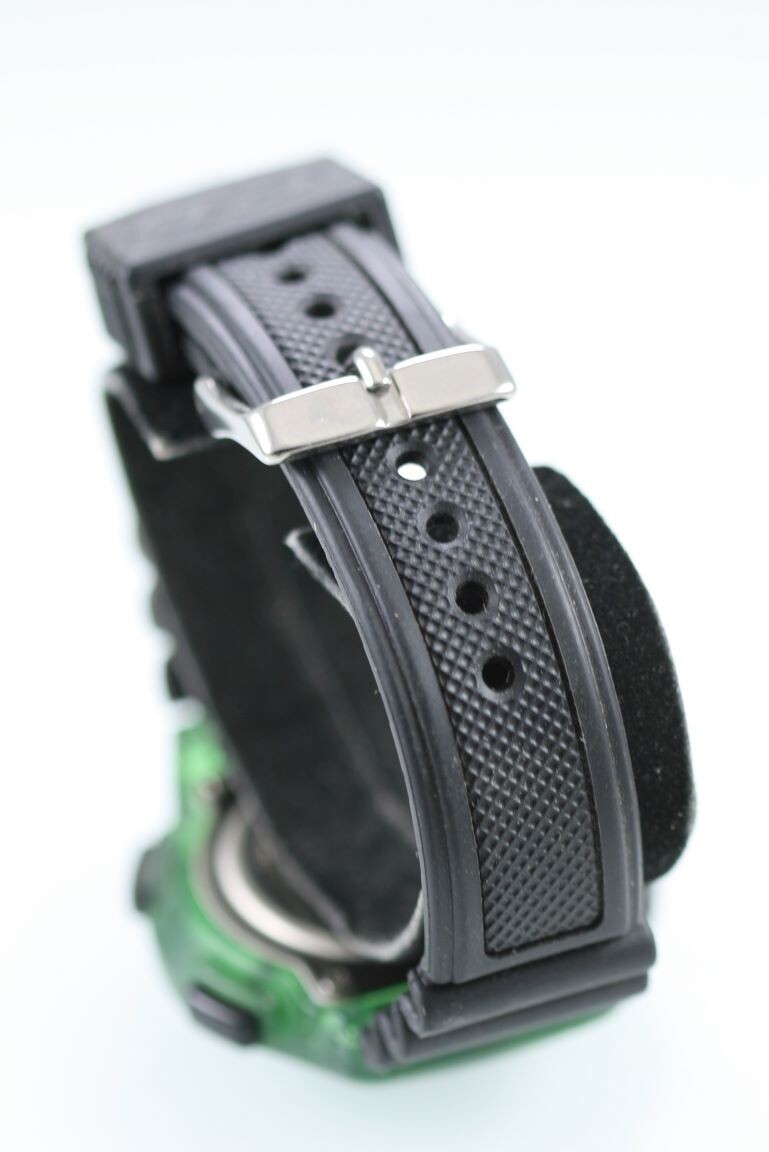 Fossil Cyclops FSL Watch Green Black Plastic Chron Alarm