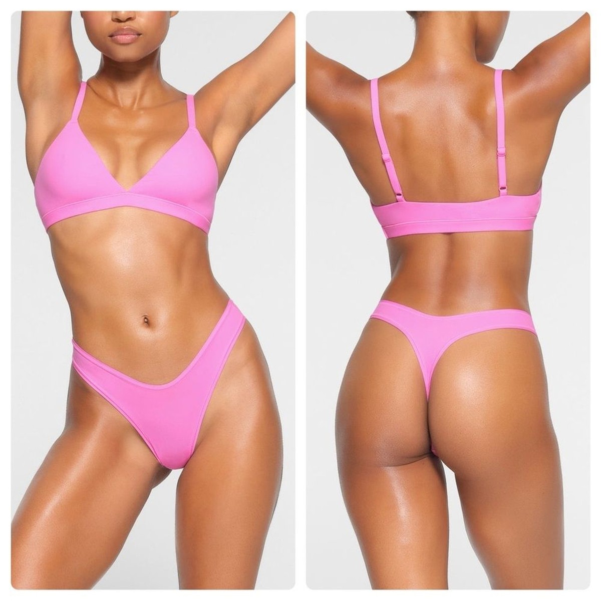 NWT Skims Fits Everybody Dipped Front Thong in Neon Orchid